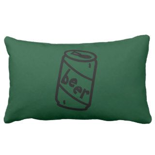 Cartoon Beer Can   Any Team Colors Throw Pillow