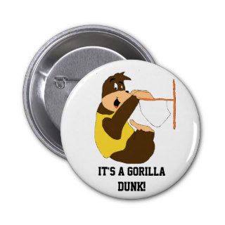 Cartoon Gorilla Slam Dunking Pin