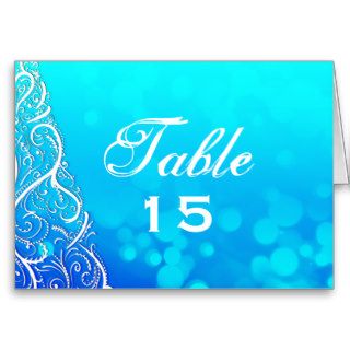 Blues Winter Flourishes Table Number Card