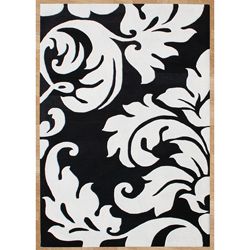 Hand tufted Quill Feather Black/ White Wool Rug (8 X 10)