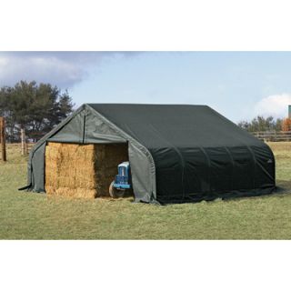 ShelterLogic Peak Style Double Wide Garage/Storage Shelter — 20ft.L x 22ft.W x 11ft.H  House Style Instant Garages