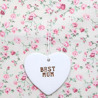 ceramic 'best mum' heart by red berry apple