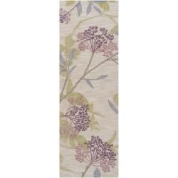 Hand tufted Ivory Amesty Polyester Rug (26 X 76)