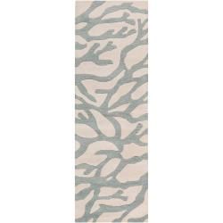 Somerset Bay Hand tufted Bacelot Bay Blue Beach Inspired Abstract Wool Rug (26 X 8)