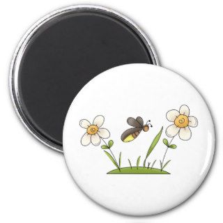 Firefly or Lighting Bug in Flowers Magnet