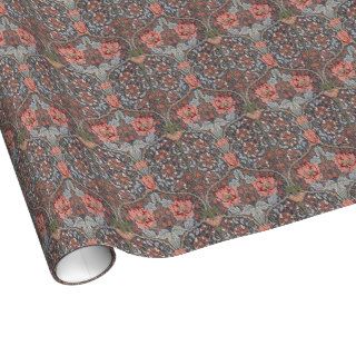 William Morris Red Wallpaper Design Gift Wrapping Paper