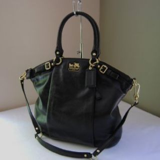 Coach Madison Black Leather Lindsey Convertible Shoulder Bag Tote 18641 Clothing