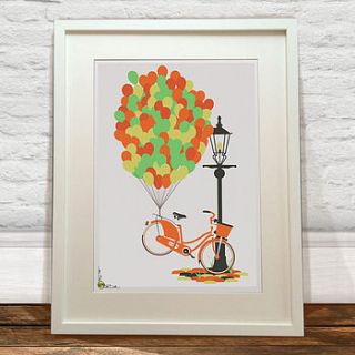 bicycle with balloons print by wyatt9