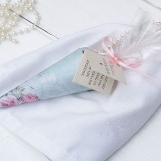 10 personalised wedding favour cone kits by beautiful day