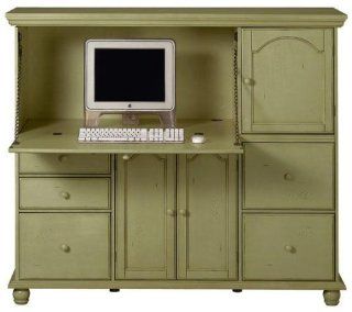 Harwick Office Center With 3 File Drawers, 58"W, SAGE  