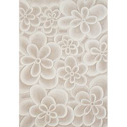 Handmade Flowers Bleach Tan Wool Area Rug (9 X 12)