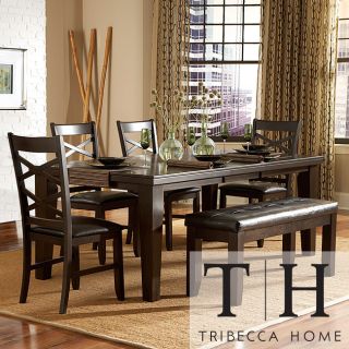 Tribecca Home Tribecca Home Callington Rich Espresso X Back Mission 6 piece Dining Set Brown Size 6 Piece Sets
