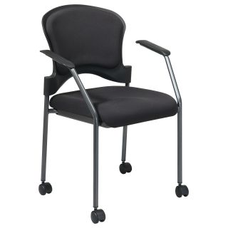 Pro line Ii Black Contoured Rolling Visitors Chair