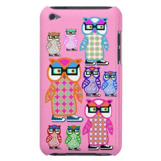 Funny Retro Hipster Owls iPod Touch Pink Case iPod Touch Cover