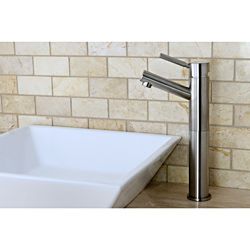 Satin nickel Faucet And Vitreous china Bathroom Sink