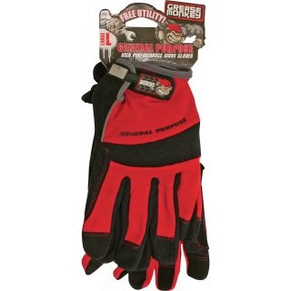 Grease Monkey Utility Gloves — Large, 2 Pairs, Model# 26100-72
