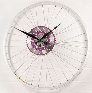 bike sprocket wheel clock purple by vyconic