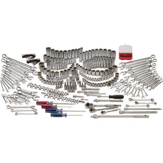 Klutch Mechanic's  Tool Set — 305-Pc., 1/4in.-, 3/8in.- and 1/2in.-Drive, SAE and Metric  Tool Sets
