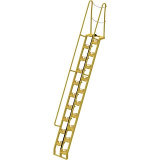 Vestil Alternating-Tread Stairs — 11-Ft. H, 56 Degree Angle, 17 Steps, Model# ATS-11-56  Tread Stairs