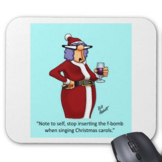 Funny Christmas Wine Cartoon Gift Mouse Pads
