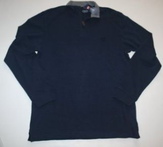 Chaps Men's Long Sleeve Quarter Zip Fashion Shirt   Navy (Small) at  Mens Clothing store