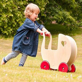 classic wooden doll's pram by alphabet gifts & interiors