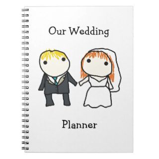 Bride and Groom Cartoon Wedding Planner Notebook