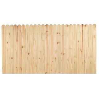 Pine Dog Ear Pressure Treated Wood Fence Privacy Panel (Common 4 ft x 8 ft; Actual 4 ft x 8 ft)
