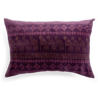 printed velvet cushion by home address