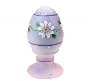 Fenton Art Glass Speckled Egg on Stand —