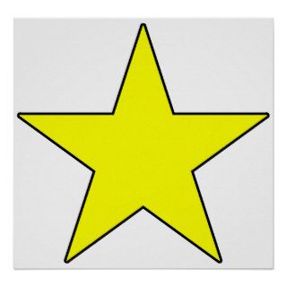 Red Yellow Orange White Five Point Star Pentagram Posters