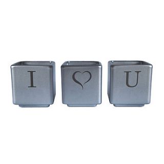 i heart you tealight candle holder set by intricate home
