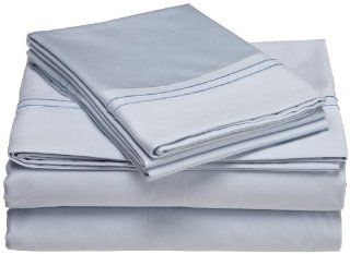 Andiamo Resorts Collection 420 Thread Count Cotton Queen Sheet Set, Light Blue   Pillowcase And Sheet Sets