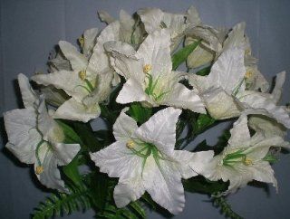 Shop CREAM 14 Jumbo Tiger Lily Silk Flowers Bush Artificial Wedding at the  Home Dcor Store