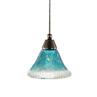 Brooster 7 in W Black Copper Mini Pendant Light with Crystal Shade