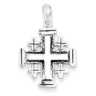 Sterling Silver Antiqued Jerusalem Crusader Pendant Jewelry