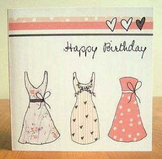 pretty dresses birthday card by greetings cards by natalie turner