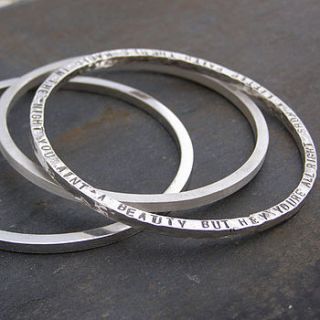 chunky silver narrative bangle by soremi