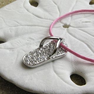 silver flipflop charm necklace by tales from the earth