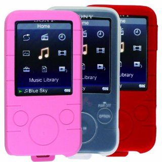 Kroo Silicone Skin Case For Sony NWZ E435/436/438 (Clear/Red/Pink)   Players & Accessories