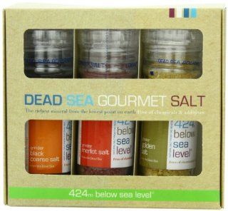 Salt 424 Three Grinder Pack 100% Organic Salts, Black Carbon, Merlot and 24K Gold, 25.11 Ounce  Sea Salts  Grocery & Gourmet Food