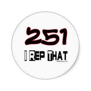 I Rep That 251 Area Code Stickers