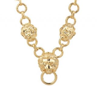 Kenneth Jay Lanes Simi Valley Lion Head Necklace —
