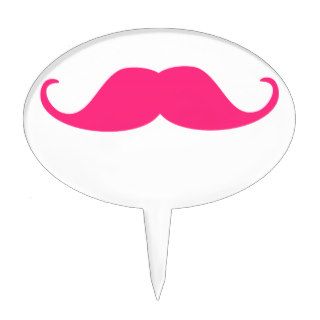 Trendy Pink Handlebar Mustache Cake Topper