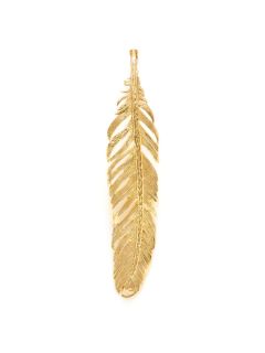 Gold Bird Feather Pendant by Nina Runsdorf