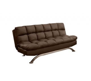 Aristo II Faux Leather Futon Sofa —