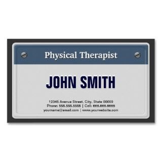Physical Therapist Cool Car License Plate Business Card Template