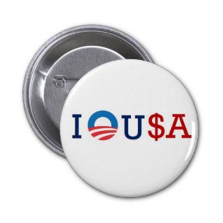 Debt Ceiling Funny Anti Obama 'IOU' USA Pin