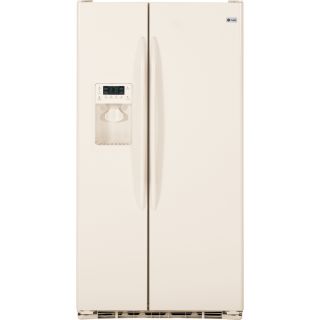 GE Profile 23.3 cu ft Side By Side Counter Depth Refrigerator with Single Ice Maker (High Gloss Bisque)