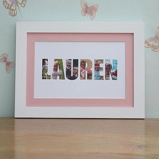 personalised framed photograph 'girl' print by imagine photowords & craft kits